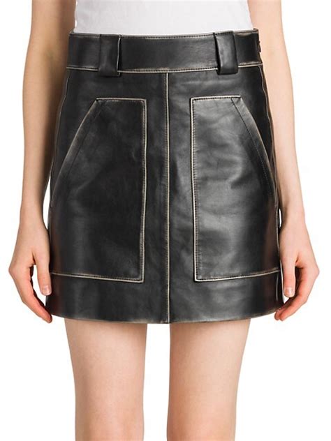 Shop Prada Vintage Leather Mini Skirt 